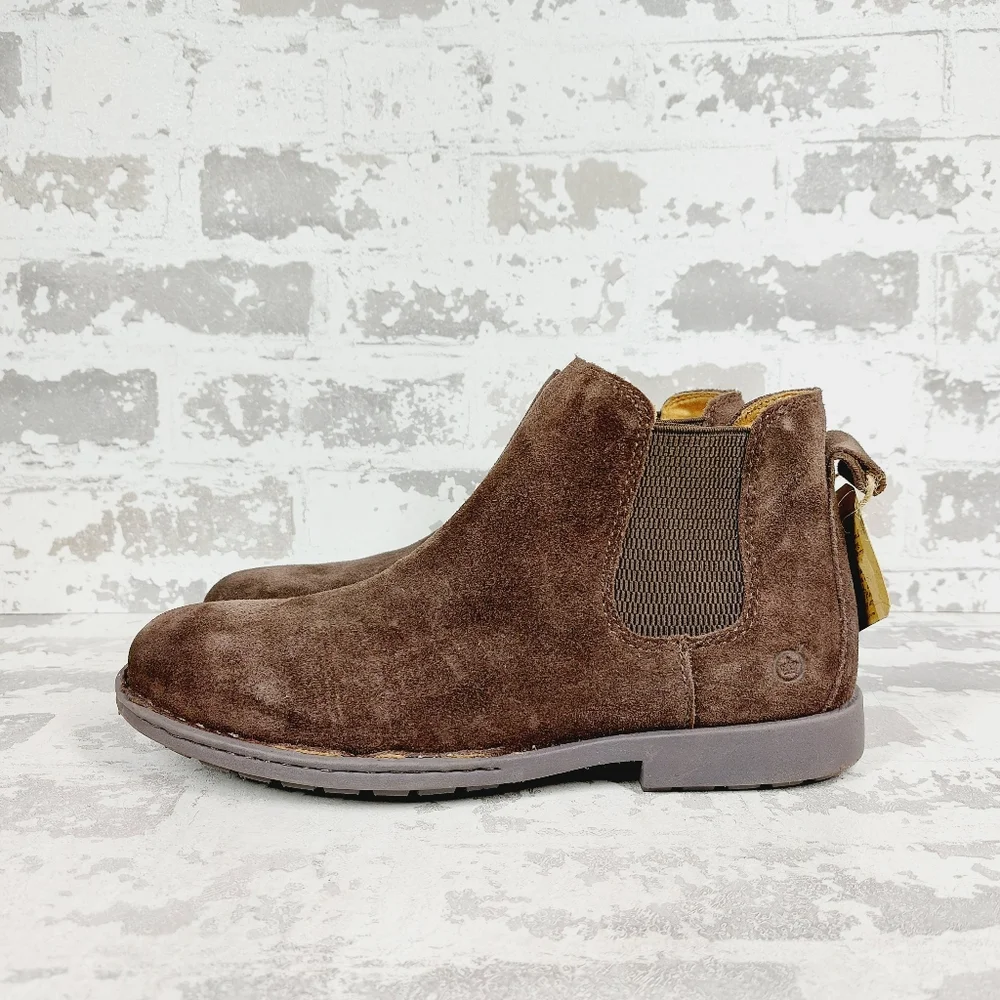 New Born Eli Men's Brown Suede Round Toe Chelsea Boots D676 - Picture 1 of 10